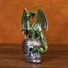 Dekorativa föremål Figurer Halloween Fighting Dragon Harts Ornament Skeleton Hem Desktop Porch Decoration Decorative Gifts 230817