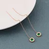 Necklace Earrings Set 316L Stainless Green Crystal Roman Numerals Titanium Steel Fashion Jewelry