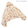 Towels Robes F19F toddler hooded towel Gauze cotton baby shower gel cartoon printed baby shower blanket baby shower towel shower gift Z230819