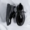 Scarpe eleganti in stile britannico nero spesso pantalone rotonde in pelle di punta scarpe da lavoro scarpe da lavoro fatte a mano oxford scarpe allacciata per uomini scarpe da uomo 230817