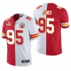 Camiseta de fútbol personalizada Kansas''City''Chiefs''Men Mujeres Jóvenes 15 Patrick Mahomes 87 Travis Kelce Split Vapor Limited Rojo Blanco Camisetas empalmadas