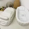 Bathing Tubs Seats Portable Baby Inflatable Baby Bathtub Chair Cute Infant Summer Tub Bear Bathing Stool Baby Swimming Foldable Pool R230818