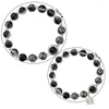 STRAND 2PCS Obsidian paar armbanden voor vrouwelijke mannen natuursteen kralen armbandliefhebbers mode valentijn cadeau sieraden accessoires