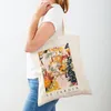 Сумки для покупок абстрактное минималистское рынок цветов женщин с двойной печати повседневной холст сумочки