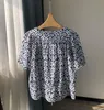 Abbigliamento delle camicette da donna per primavera ed estate 2023 fresco blu bianco margherita margherita floreale cravatta piccola camicia piccole