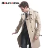 Herrjackor Trenchrock Män klassisk dubbelbröst Mens Long Coat Herrkläder Långa jackor Rockar British Style Overcoat S-6XL Storlek 230817