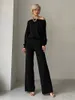 Womens Two Piece Pants One Shoulder Sexy Knit Set Casual 2 Tracksuit Women Sticked Suit and Top Matching Set för 230817