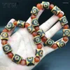 Strand Red Tibetan Agate Bracelet Jeias de Bangle de Moda de Pedra Naturais para Mulher Dois Colorido Diferente Por aproximadamente 20 cm