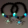 Strand Halloween Bracelet colorant en acier Luminescence PENDANT LE PERSE FLUORESSENTS NATURELLE COURS COURS DE PERLES ÉLASTIQUES PERGUS