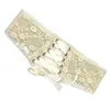 Paski szeroki pasek dla kobiet wyświetla się haft koronkowy regulowany gorset słodki elastyczne koronkowe guziki
