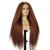 Synthetic Wigs 28 30 Long Brown Kinky Straight Wigs for Women Yaki Straight Glueless Wigs Synthetic Hair Daily Wigs Heat Temperature Glueless HKD230818