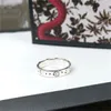 Pierścienie projektantów liter g logo srebrna obrączka ślubna luksusowe kobiety biżuteria metal ggity pierścienie kryształowy prezent 88