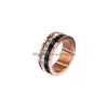 Con pietre laterali anelli femminili punk gioielli in acciaio inossidabile nero vintage due file anello di pietra cz per uomo consegna goccia dha0s