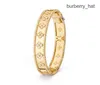 Signature Vanclee Four-leaf Clover Star Kaleidoscope Three-color Gold Bracelet for Womens Girls Valentine's Jewelry Bijoux