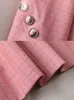 Kvinnors kostymer blazrar ankomst rosa svarta rutiga damer formella blazer kvinnliga kvinnliga långärmad enkelknapp smal affärsarbete slitage jacka kappa 230817