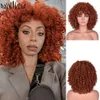 Synthetic Wigs Annivia Hair Afro Curly Wig With Bangs Women's wigs Synthetic Natural Hair Heat Resistant Blonde Blackpink Cosplay lolita Wig HKD230818
