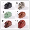 Party Decoration 1 Inch Crystal Quarze Skull Sculpture Hand snidad ädelstenstaty Figur Collectible Healing Reiki Halloween FY7960 0818