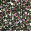 Dekorativa blommor 3D Artificial Flower Wall Panels Bakgrund bröllop med vita rosa gröna rosor och stora pioner Holiday Party Decorations