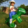 Cosplay kind volwassen unisex Boy Girl opblaasbaar groen dinosaurus kostuum Kinderen Kindergangen Performance Halloween Carnival Party 230818