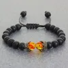 Bedelarmbanden zwarte lava stenen kroon tijger oog kralen armband voor mannen vrouwen gevlochten handgemaakte verstelbare sieraden