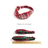 عصابات رأس أزياء عيد الميلاد adt kids الأم طفل عمامة أمي ابنة القوس bow bow blaid plaid print hair accessories ornament drop d dhhql