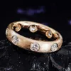 3,5 mm Real Diamond Eternity Wedding Band 10K 14K 18K Solid Gold Custom Brush Antique Style Gold Ring