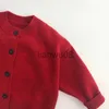 Pullover 2024 Baby Neujahr Rote Kleidung Winter Girl Jungen Fleece Strickpullover Kinder Kinder Herbst Weich verdickte festes Strickjacken outfit x0818