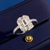 New S925 Silver Diamond Ring Super Sparkling Zircon Pendant Necklace T Letter Six Claw Single 3 Carat Diamond earring Luxury Wedding Jewelry Set TW032