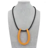 Pendant Necklaces YD&YDBZ Orange Circle Choker Jewelry Necklace For Women Simple Flat Rubber Statement Handcrafted Party Festival Gift