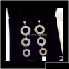 Stud super błyszcząca ins Trendy projektant mody luksusowy diamentowy cyrkon MTI Circle Dangle żyrandol kolczyki dla kobiet dziewcząt x9cmf d dhd9v