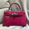 Mini 19 cm TOTE BAD TRACJA ALMA BB 10A TOP EPSOM Skórzana Luksusowa torebki Krokodyl Wzór damski Crossbody Torka na ramię KL drugą generację