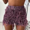 Shorts femminile estate sexy nappe irregolari jeans jeans women cerniera maglia slim fit pantaloni blu verde viola xb028