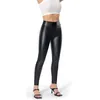 Damesbroek sexy olijfgroen mat leer open kruis leggings vrouwen exotische bodycon slanke faux wetlook nachtclub slijtage aangepast