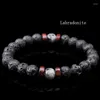 Strand Men Armband Natural Agate Moonstone Labradonite Amethy Black 8mm Beads Lava Stone Women Jewelry Gift