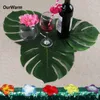 Table Runner Ourwarm 12pcs 35x29cm Palm Leaf Placemats Feuilles artificielles pour les accessoires de décoartion Hawaii Party