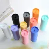 16oz magere tumbler matte kleurrijke acryl mok met hetzelfde kleurdeksel en stro dubbele wand plastic tuimelaars reinigingsmiddel herbruikbare beker in bulk