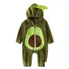 Rompers Baby Avocado Hooded Winter Farmal Flannel Costume de la flanelle chaude Bodys de combinaison nés sur les vêtements d'extérieur