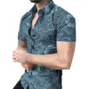 Chemises décontractées pour hommes Hawaiian Fashion Mens Mens Beach Bouth Down Down Sleeve Floral