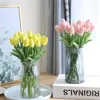 Decorative Flowers 5Pcs 35cm Tulip Flower Artificial Bouquet Fake For Wedding Ceremony Decor Home Garden Decoration