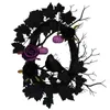 Autres fournitures d'événement Fournitures Halloween Couronne ovale Roses violettes et oiseau noir avec citrouille TS DÉCORS RÉLISTES MAVILLES L5 230817