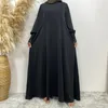 Ethnische Kleidung Luxus Abaya für Frauen Einfache Spitze Reißverschluss