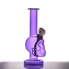 Raste de atacado/preto/roxo Glass Tobacco Tubacco Bong Pipe para fumar Mini narguilé de erva seca com tigela de metal com metal