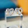 Stud Earrings ZOCA Luxury Craft Beautiful Love Heart 925 Sterling Silver Gold Plated Small Girls Fine Jewelry Design Women Gift Party