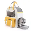 Hundbärare husdjurspåse Katter ryggsäck Utgående bär små dubbla axelresor andningsbara valpväskor bärare levererar