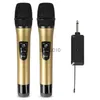 Mikrofony E8 Bezprzewodowy mikrofon 2 kanały UHF Profesjonalny ręczny mikro telefon mikrofonowy do karaoke Spotkanie 50 metrów śpiewaj KTV HKD230818