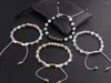 Strand Jaravvi Design Luxury CZ Pave Ball Ab Color Flash Glass Moonstone Rostfritt stål Metallpärlor Macrame Armband Kvinnor