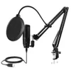 Microphones Professional PC Microphone with Noise Cancelling Mute Button USB Desktop Studio Condenser Mic for PS4 Gaming Recording YouTube HKD230818