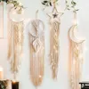 Decorative Objects Figurines Macrame Dream Catcher Boho Home Decor Moon Ramadan Decoration Macrame Wall Hanging Baby Nordic Room Decoration Kids Nursery 230817