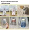 US CA armazém de armazém de 16 onças de sublimação de vidro canecas de cerveja com tampas de bambu e copos de palha latas de branco transferência de calor