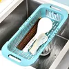 Food Storage Organization Sets Adjustable Drainer Basket Dish Expandable Sink Drying Rack Fruit Vegetable Washing Kitchen Organizer Tool 230817